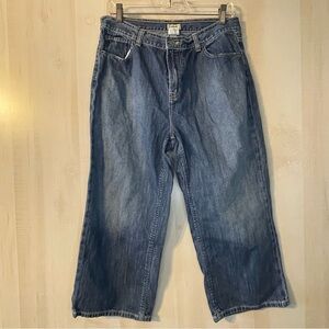 L.L. Bean denim jean capris wide leg size‎ 14 regular